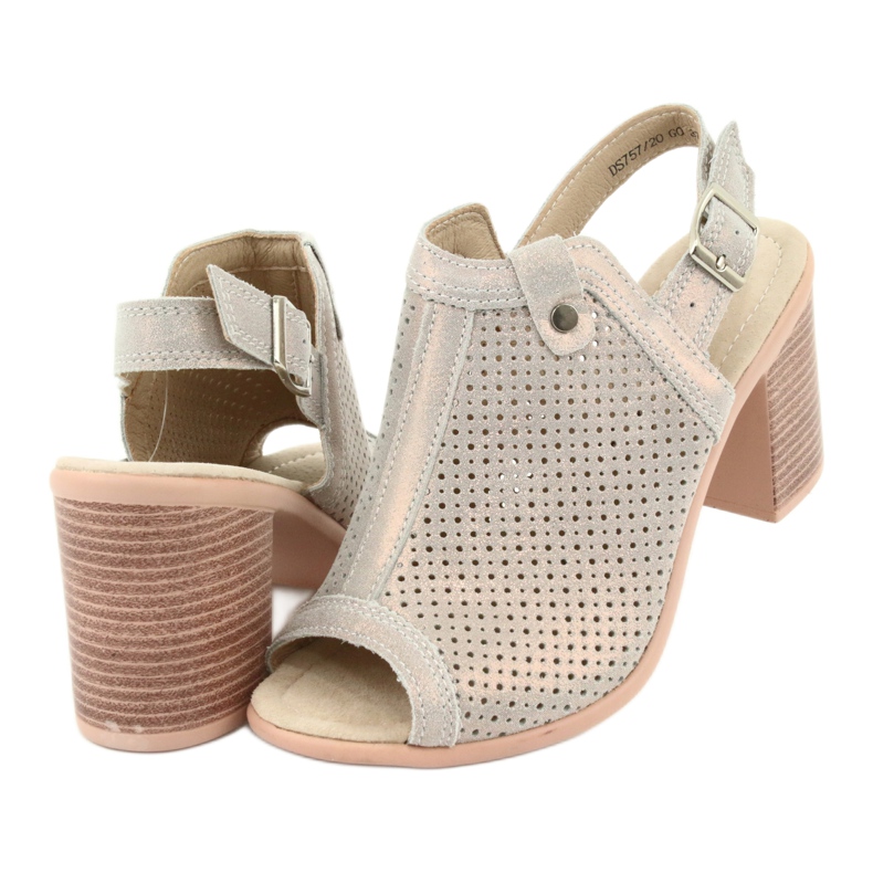 Sandálias aberturas bege / ouro Filippo DS757 dourado 4