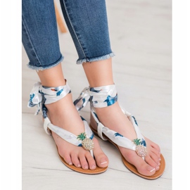 SHELOVET Sandálias Amarradas Com Abacaxi branco multicolorido 2