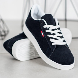 SHELOVET Calçados Confortáveis ​​de Couro Ecológico azul marinho 1