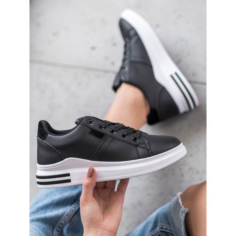 SHELOVET Calçados esportivos pretos elegantes 2