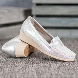 Comer Mocassins elegantes na plataforma cinza 1