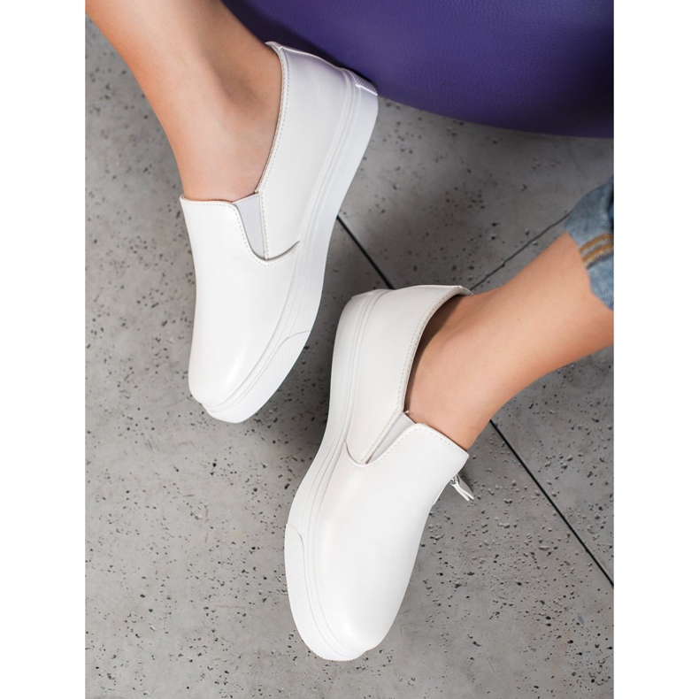 SHELOVET Sapatilhas brancas com zíper branco 1 SHELOVET Sapatilhas brancas com zíper branco 1