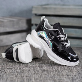 SHELOVET Tênis elegantes de couro ecológico preto 2