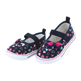 Atletico Inserção de couro do arco das bailarinas para o Atlético branco azul marinho azul rosa 3