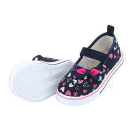 Atletico Inserção de couro do arco das bailarinas para o Atlético branco azul marinho azul rosa 5