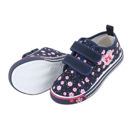 Atletico Tênis atlético margarida velcro azul marinho rosa 4