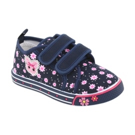Atletico Tênis atlético margarida velcro azul marinho rosa 1