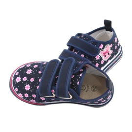 Atletico Tênis atlético margarida velcro azul marinho rosa 5
