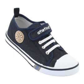 Atletico Tênis com encaixe de couro jeans azul marinho Atlético BSM029 azul-marinho 1