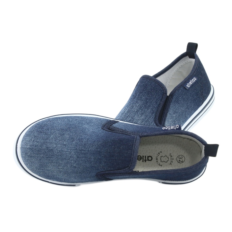 Tênis infantil ATLETICO BAM060 jeans slip-on azul 5