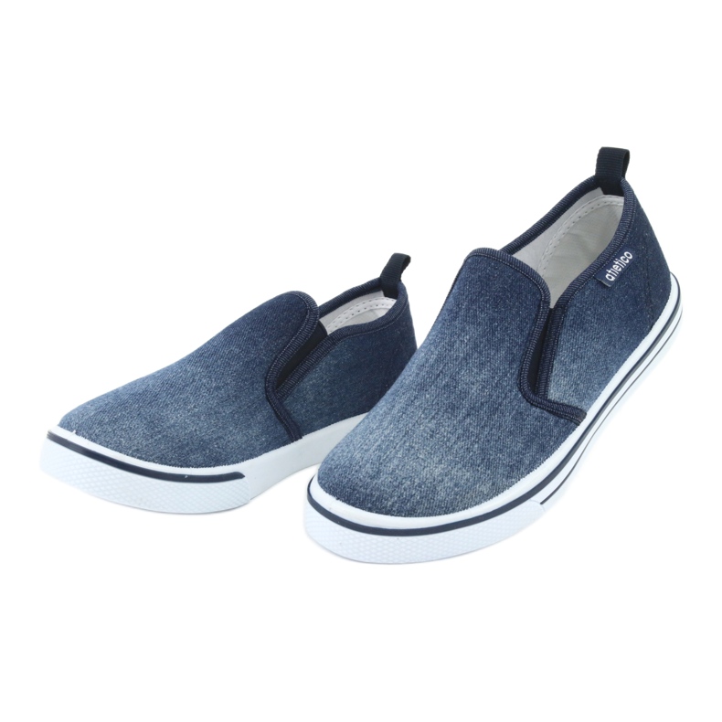 Tênis infantil ATLETICO BAM060 jeans slip-on azul 2