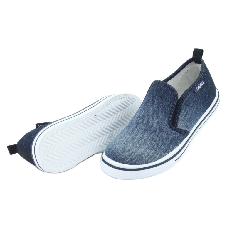 Tênis infantil ATLETICO BAM060 jeans slip-on azul 4