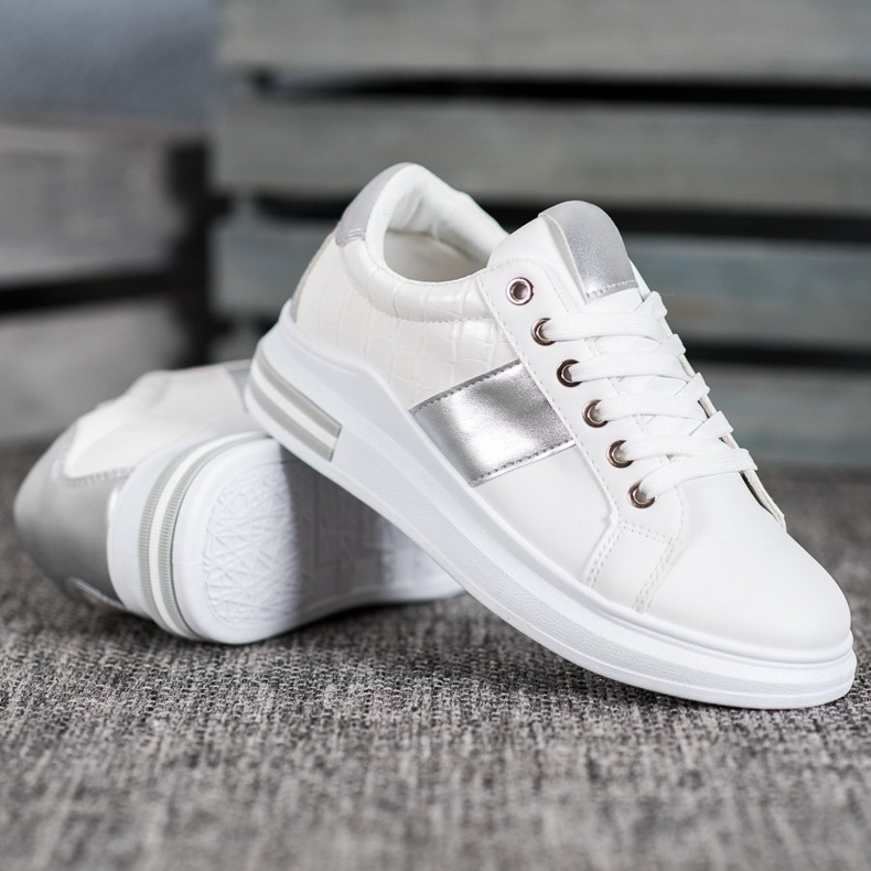 SHELOVET Calçados esportivos de amarrar branco 2