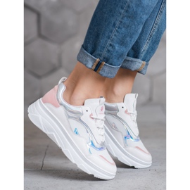 SHELOVET Tênis brancos elegantes multicolorido 1