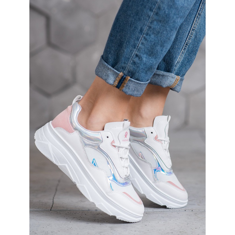 SHELOVET Tênis brancos elegantes multicolorido 1
