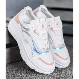 SHELOVET Tênis brancos elegantes multicolorido 2