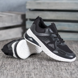 Ideal Shoes Sapatos amarrados com malha preto amarelo 2