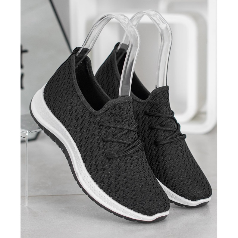 SHELOVET Sapato esportivo preto Openwork 2