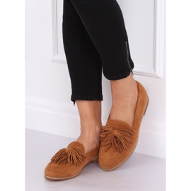 Mocassins femininos com franjas camel T357P Camel marrom 1