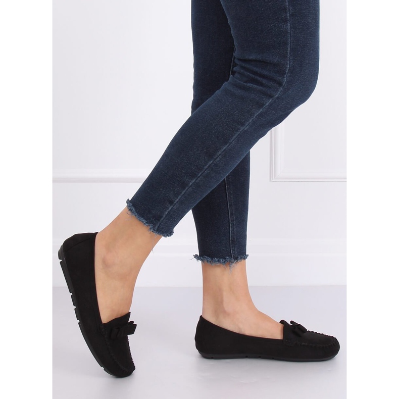Mocassins pretos de camurça 9F150 pretos 1