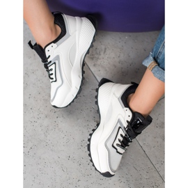 SHELOVET Tênis Com Sola Preta branco preto 1