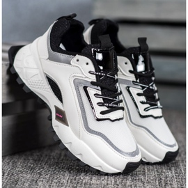 SHELOVET Tênis Com Sola Preta branco preto 2