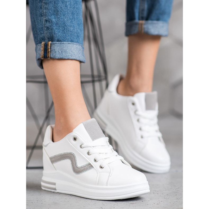 SHELOVET Calçados esportivos com cunha oculta branco 2 SHELOVET Calçados esportivos com cunha oculta branco 2