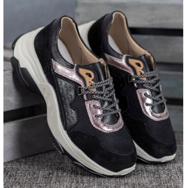 Goodin Tênis Confortáveis ​​De Couro preto 1