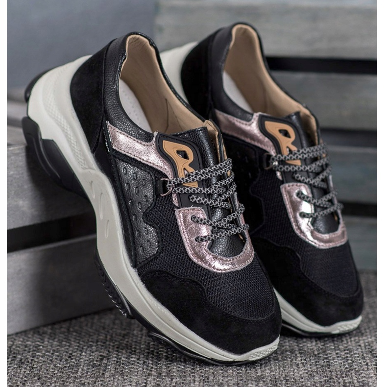 Goodin Tênis Confortáveis ​​De Couro preto 1