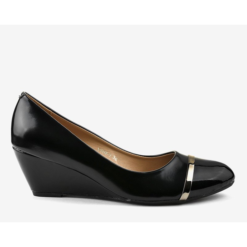 Bombas pretas na cunha X668-1 preto 2