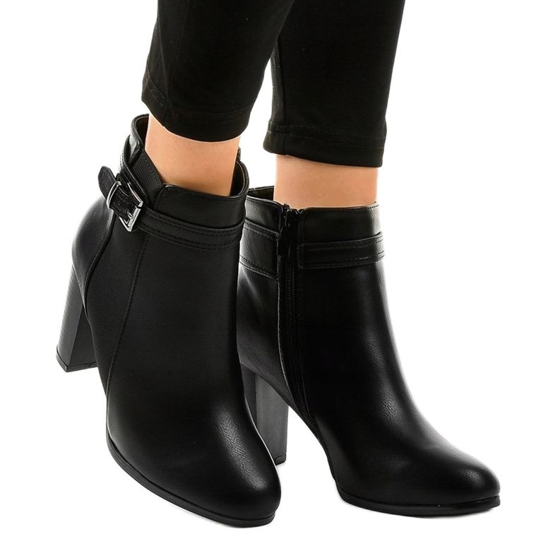 Botas pretas no poste com elástico F815-2 preto 1
