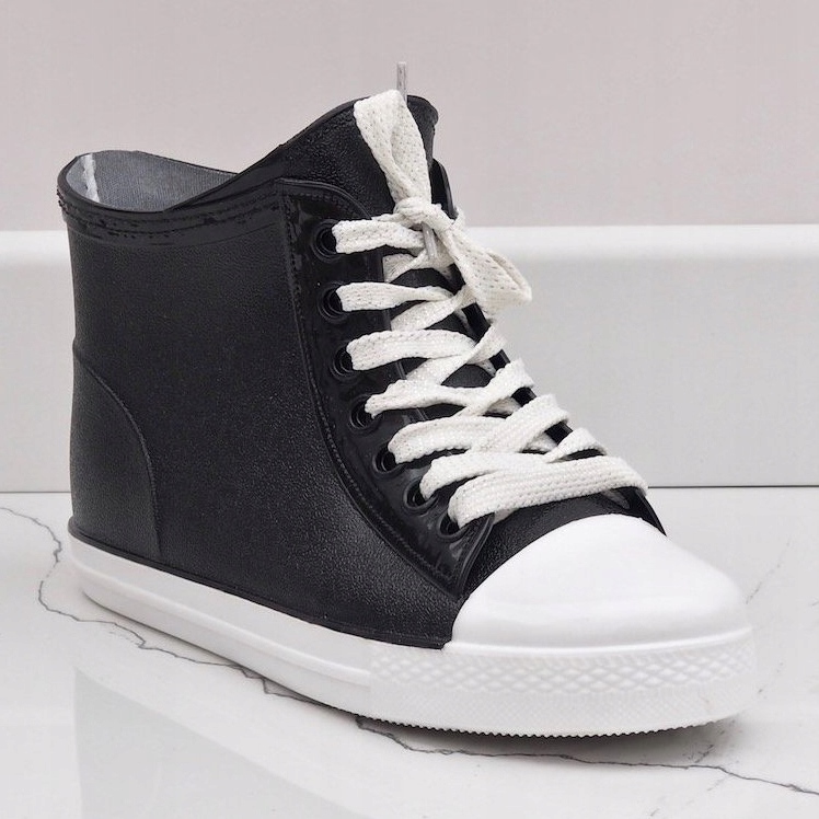 Tênis galocha preta com cordões SD527-1 preto 2