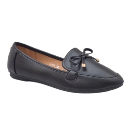 Mocassins de bailarina de couro ecológico preto 9F175 1