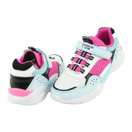 Calçados esportivos elegantes American Club ES07 branco azul rosa 4