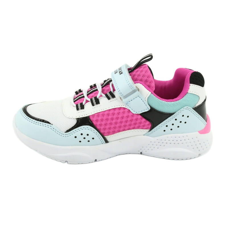 Calçados esportivos elegantes American Club ES07 branco azul rosa 2