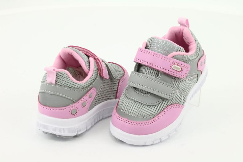 American Club ES23 dois tênis esportivos de velcro rosa cinza 4