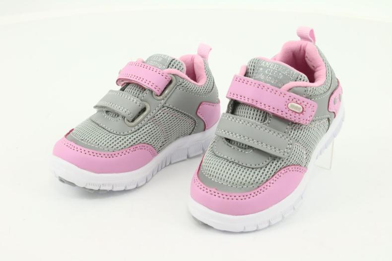 American Club ES23 dois tênis esportivos de velcro rosa cinza 3