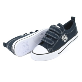 American Club Tênis infantil americano com velcro LH33 / 20 branco azul marinho 3