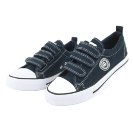 American Club Tênis infantil americano com velcro LH33 / 20 branco azul marinho 2