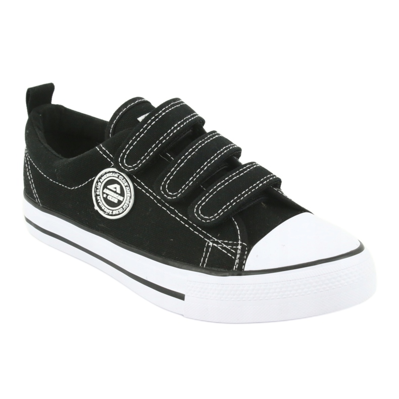 American Club Tênis infantil americano com velcro LH33 / 20 branco preto 1