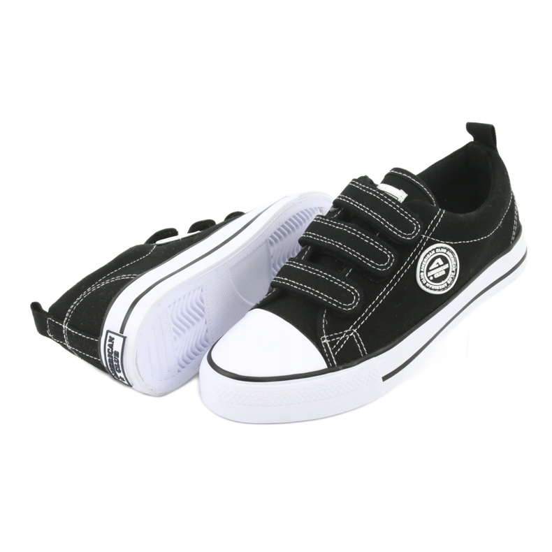 American Club Tênis infantil americano com velcro LH33 / 20 branco preto 3