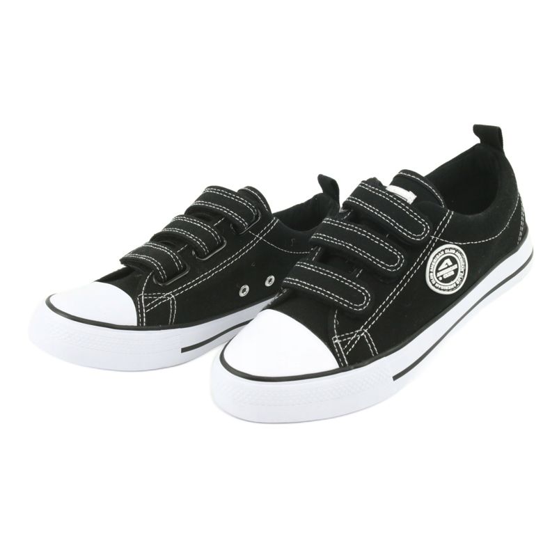 American Club Tênis preto de velcro americano LH31 4
