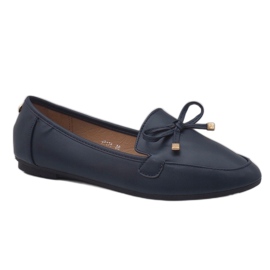 Mocassins de bailarina de couro ecológico azul marinho 9F175 azul-marinho 1