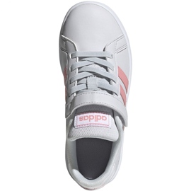 Sapatos Adidas Grand Court C Jr EG6737 branco rosa 1