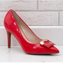 Salto lacado vermelho com fivela FM3002 1