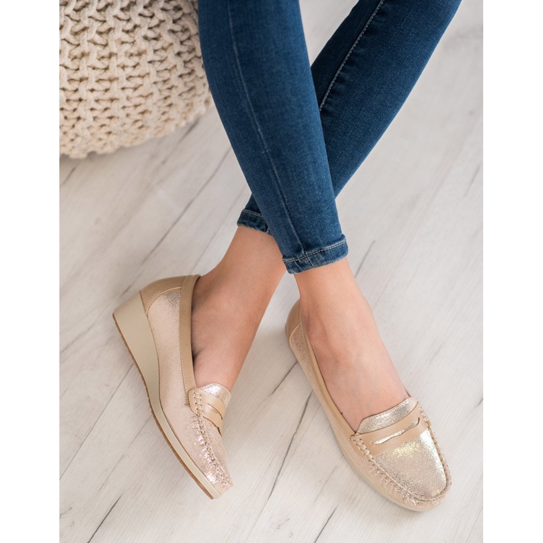 Comer Mocassins elegantes na plataforma amarelo 2