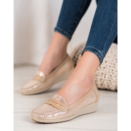 Comer Mocassins elegantes na plataforma amarelo 1