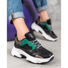 SHELOVET Tênis esportivos pretos 2