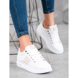 Weide Sapatos esportivos com inserções bege branco 2 Weide Sapatos esportivos com inserções bege branco 2