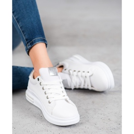 Weide Sapatos esportivos com inserções prateadas branco 1